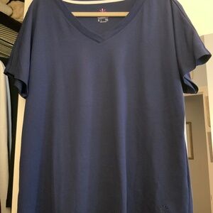 Isaac Mizrahi Live essential Tee- Navy